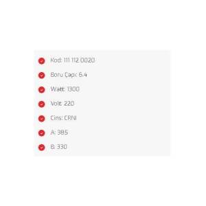 1200W Fırın Rezistansı 220V 330x385mm Yerli Üretim Sağlam