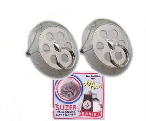 2 Adet Demlik İçi Süzgeç Çelik Filtreli Çay Süzgeci