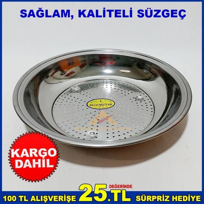 KALİTELİ MALZEMEDEN ÜRETİLMİŞ PASLANMAZ MUTFAK SÜZGECİ