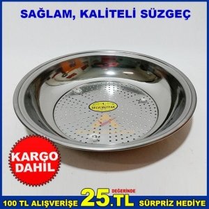 KALİTELİ MALZEMEDEN ÜRETİLMİŞ PASLANMAZ MUTFAK SÜZGECİ