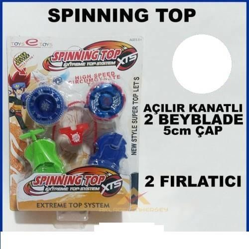 Spınnıng Top 2 Fırlatıcılı Açılabilir Kanatlı 2 Adet Beyblade Oyuncak Seti
