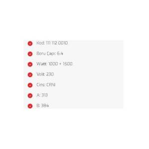 1500+1000W Fırın Rezistans 220V 356x240mm Yerli Üretim Sağlam 