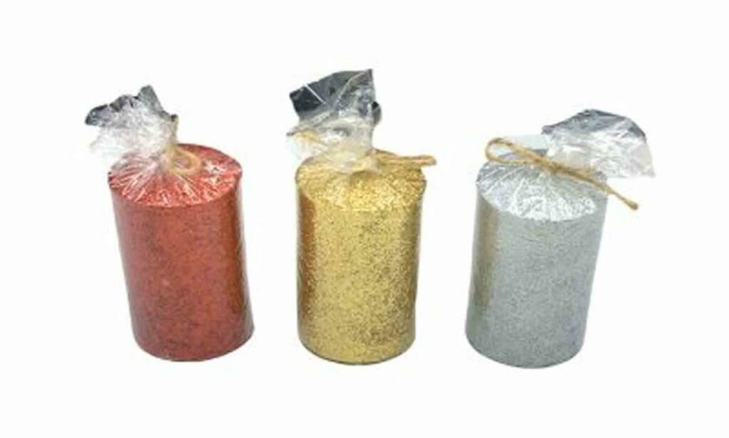 Orta Boy Silindir Simli Mum