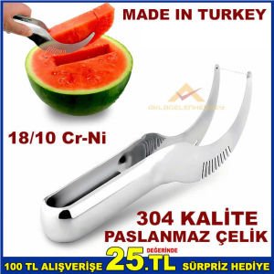 PASLANMAZ ÇELİK KAVUN KARPUZ DİLİMLEME BIÇAĞI