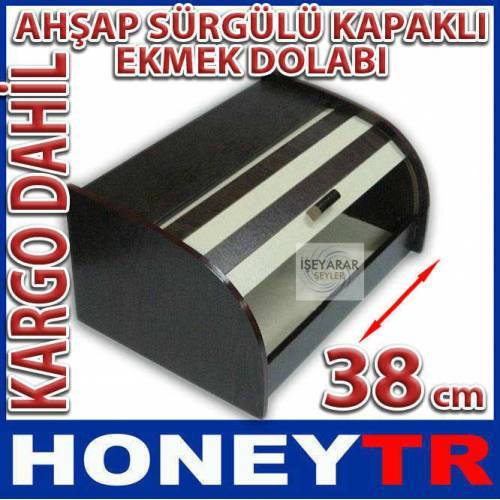 Ahşap Ekmek Dolabı Akordeon Sürgülü Kapak 38cm Eninde Kolay Açılan Kapaklı Mdf Ekmek Kutusu