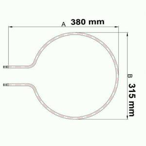 Ampül Tipi Fırın Rezistans 220V 356x240mm Yerli Üretim Sağlam