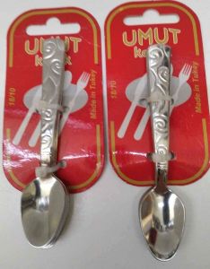 UMUT Paslanmaz Çelik 6 Adet Dekorlu Çay Kaşığı B-4