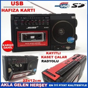 KAYITLI KASET ÇALAR USB SD KART GİRİŞLİ RADYOLU KASETÇALAR TEYP