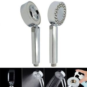 Krom Kaplamalı Çift Taraflı (şampuanlı) Masaj Terapili 3 Fonksiyonlu Duş Başlığı 9 cm Çap