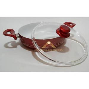 Cam Kapaklı Seramik Basık Karnıyarık Tenceresi