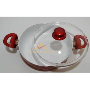 Cam Kapaklı Seramik Basık Karnıyarık Tenceresi