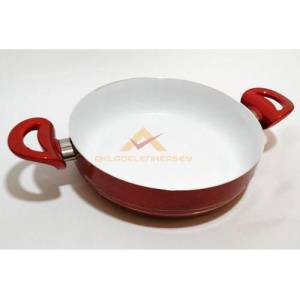 Cam Kapaklı Seramik Basık Karnıyarık Tenceresi