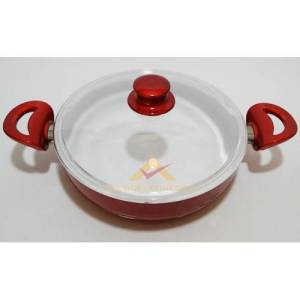 Cam Kapaklı Seramik Basık Karnıyarık Tenceresi