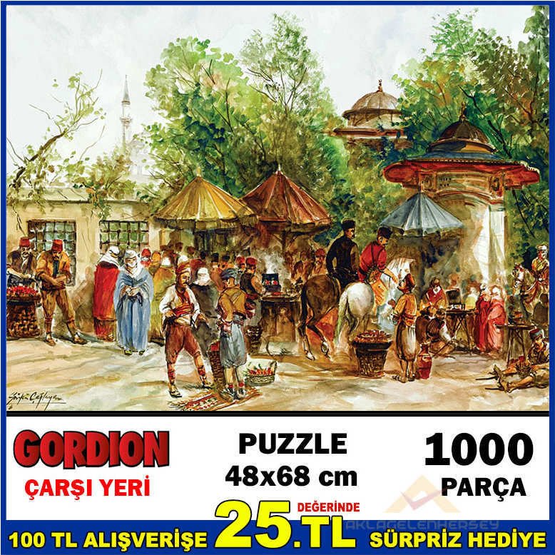 GORDİON 1000 PARÇA BÜYÜK BOY PUZZLE ÇARŞI YERİ