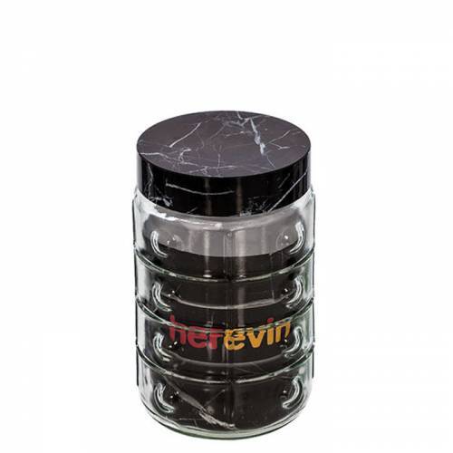 Saklama Kavanozu 1,5 lt Kapasiteli Mermer Model Dekoratif Kavanoz