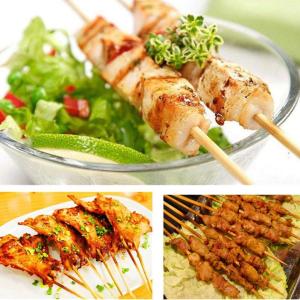 Şiş Kebap İçin Ø 3mm Yuvarlak Bambu Çöp Şiş 47 Adet Ahşap Çöpşiş