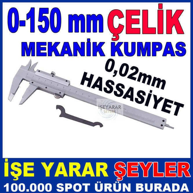 0-150MM PROFESYONEL ÇELİK MEKANİK KUMPAS