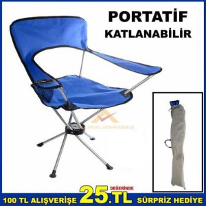 Çantalı Portatif Katlanır Koltuk Kamp Sandalyesi