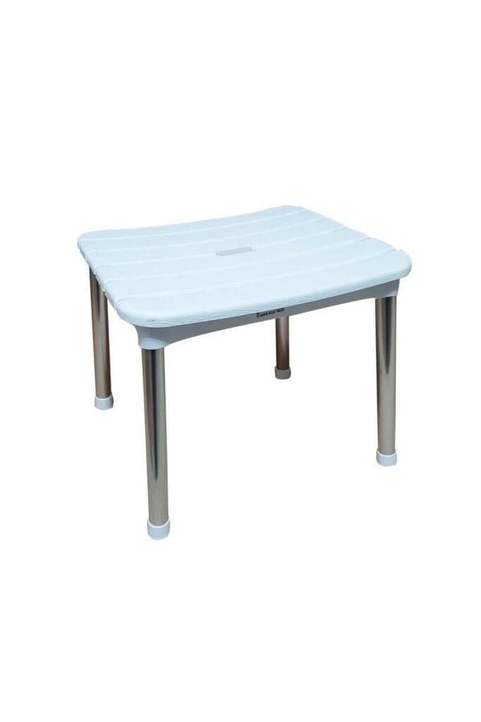 Alüminyum Ayaklı Paslanmaz Kaymaz Lambiri Köşeli Banyo Tabure