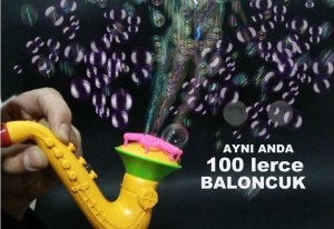 EĞLENCELİ BALONCUK SAKSAFONU,TEK ÜFLEMEDE YÜZLERCE BALONCUK