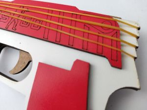 Para Lastiği Atan Otomatik Oyuncak Ahşap Tabanca 20 Lastik Hediye Sağlam ve Zararsız Çocuk Oyuncağı