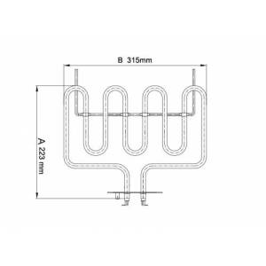 2000W Barbekü Rezistansı 230V 315x223mm Yerli Üretim 