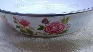 ÇİÇEK DESENLİ EMAYE MUHALLEBİ TABAĞI 24cm RETRO EMAYE TABAK