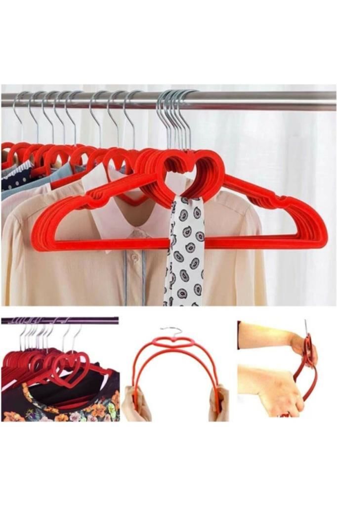 42 cm x 23 cm Yeni Trend Özel Tasarım Kaydırmaz Kadife Elbise Askıları 3'lü