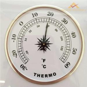 Termometreli nemölçerli Duvar Saati 39cm çaplı metalik gri çerçeveli Büyük boy şık duvar saati