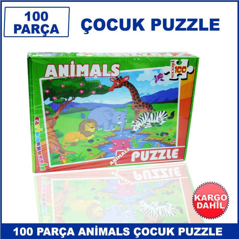 100 Parça Animals Puzzle Çocuklarda Zeka Gelişimine yardımcı Orjinal Lisanslı Çocuk Puzzle