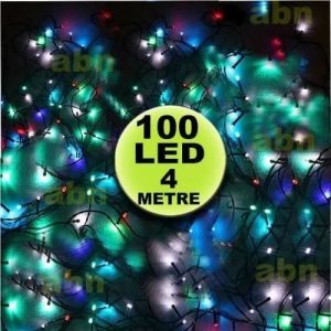 100adet Prinç Led Renkli 400cm Yılbaşı Ağacı Süsü,Kumandalı Değişen Modlarda Yanan Renkli Noel Işığı
