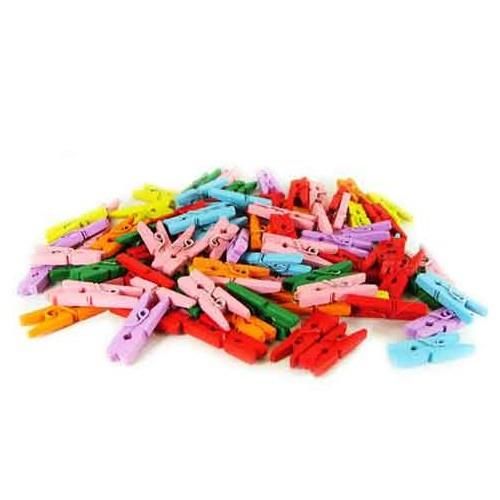 Dekoratif Şık Renkli Mini Ahşap Mandal 25 Adet Fiyatıdır