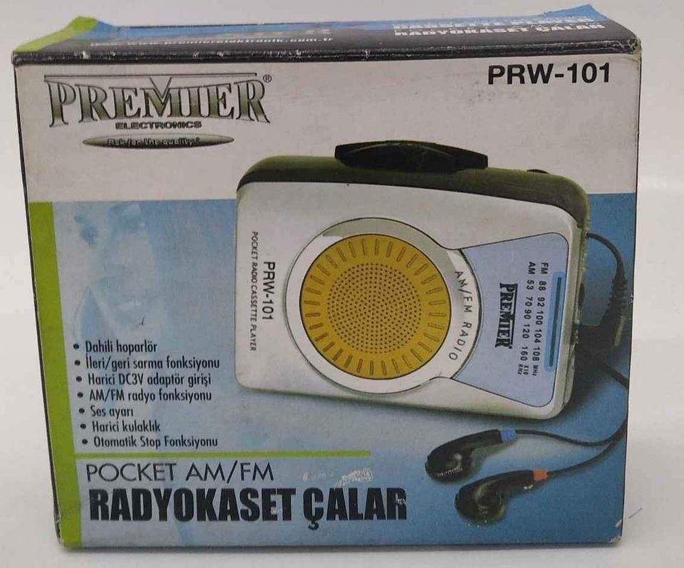 PREMIUM PRW 101 AM/FM Radyo Ve Kaset Calar. Dahili Hoparlör, İleri Geri Sarma Fonksiyonu