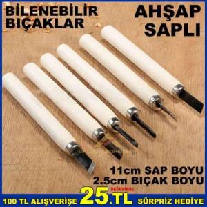 DEĞİŞİK AÇILARDA, BOYLARDA HOBİ AHŞAP OYMA 6lı MİNİ İSKARPELA SETİ