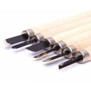 DEĞİŞİK AÇILARDA, BOYLARDA HOBİ AHŞAP OYMA 6lı MİNİ İSKARPELA SETİ