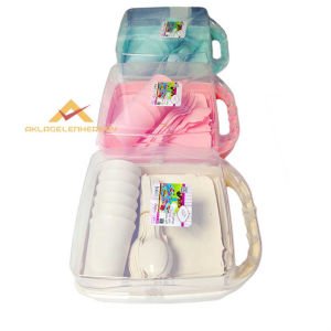 GOLDEX ÖZEL TAŞIMA ÇANTALI 32 PARÇA LÜKS PİKNİK SETİ TÜM TABAKLAR-ÇATAL KAŞIKLARLA 6 KİŞİLİK TAM SET