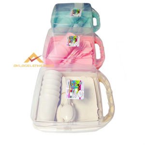 GOLDEX ÖZEL TAŞIMA ÇANTALI 32 PARÇA LÜKS PİKNİK SETİ TÜM TABAKLAR-ÇATAL KAŞIKLARLA 6 KİŞİLİK TAM SET