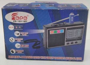 TEPE FP 1511 BT FM Radyo Çalar. USB TF Kart Player, Led Işıklı, Şarj Bataryalı, Bluetooth Mevcut,