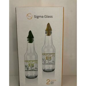 Damlatmaz Sigma Glass 2'li Cam Yağdanlık 250cc Yükseklik 20 cm Çap 6 cm