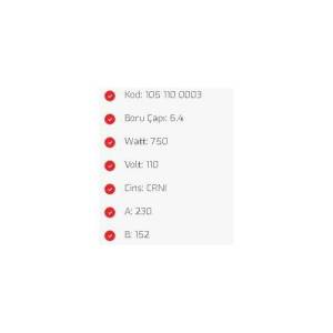 750W Tost Makinesi Rezistansı 220V 230x152mm Yerli Üretim Sağlam 