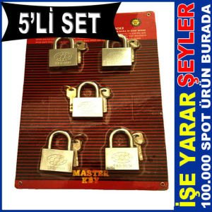 AYNI ANAHTARLA AÇILAN 5li MASTER ASMA KİLİT SETİ