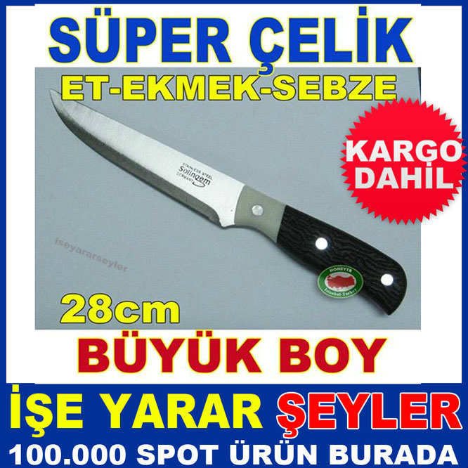 BOYNUZ SAP GÖRÜNÜM BÜYÜK BOY ÇELİK EKMEK BIÇAĞI