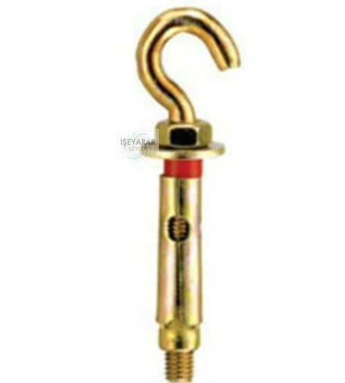 2 Adet M 8x60 açık vidalı kancalı çelik dübel