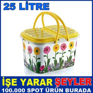 25 LİTRE RENKLİ DESENLİ KALİTELİ PİKNİK SEPETİ