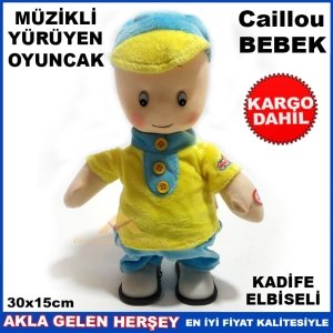Cailluo MÜZİKLİ KADİFE ELBİSELİ YÜRÜYEN BEBEK