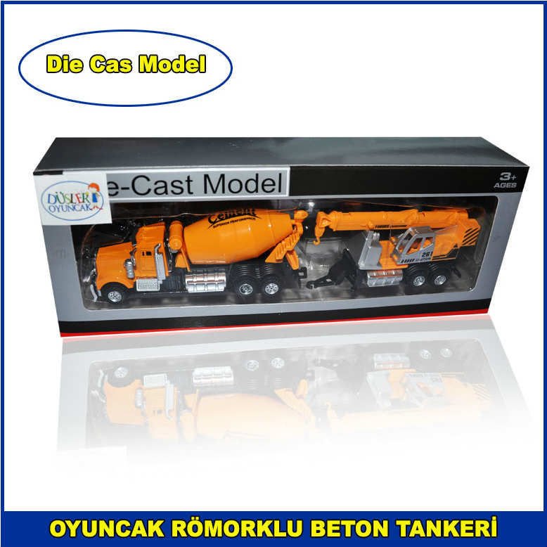 Die Cast Model Metal Römorklu Oyuncak Beton Tankeri 1-70 Scael 1. Kalite ve Dayanıklı