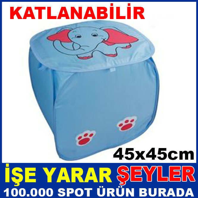 FİL DESEN MODEL KATLANABİLİR OYUNCAK SEPETİ