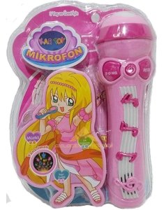 IŞIKLI MÜZİKLİ ŞARKI SÖYLEYEN KAYIT YAPAN KARAOKE MİKROFON PEMBE