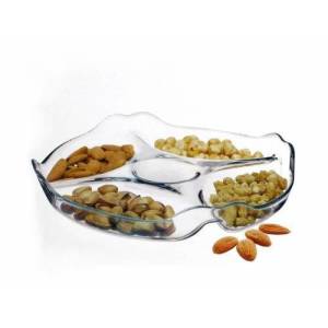 Paşabahçe 10473 Patiserrie Bölmeli Servis Tabağı Kaliteli Cam Ürün Şık Tasarım