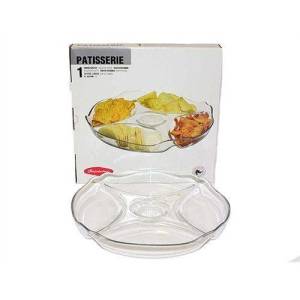 Paşabahçe 10473 Patiserrie Bölmeli Servis Tabağı Kaliteli Cam Ürün Şık Tasarım
